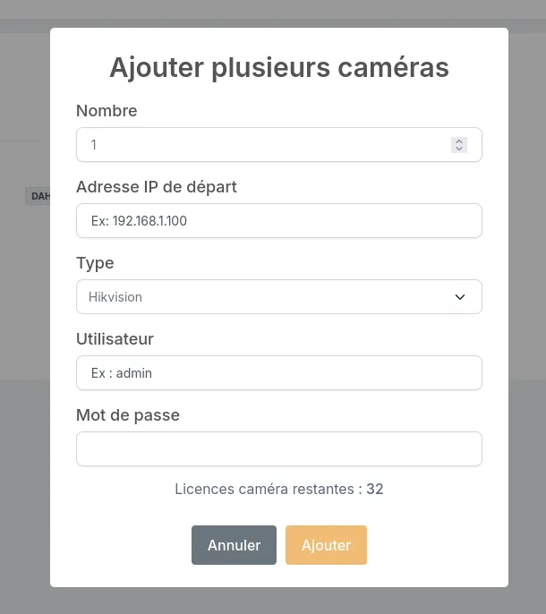 Ajouter une caméra