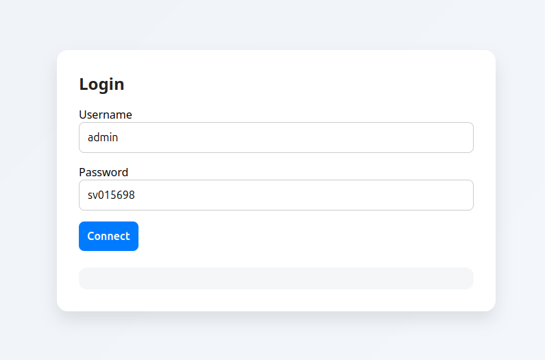 Page de connexion locale