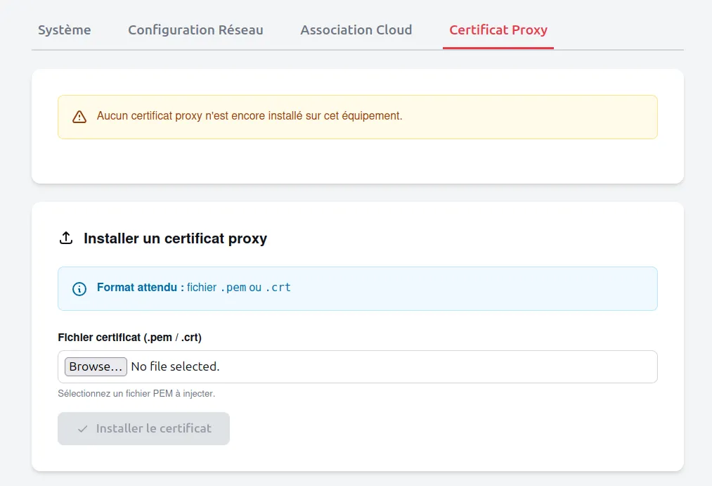 Configuration du proxy