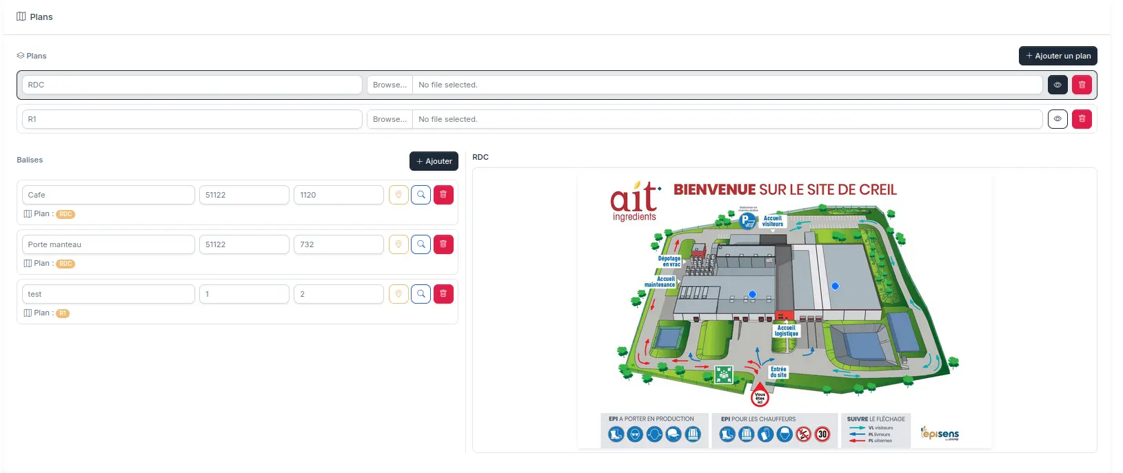 Configuration Cartographie