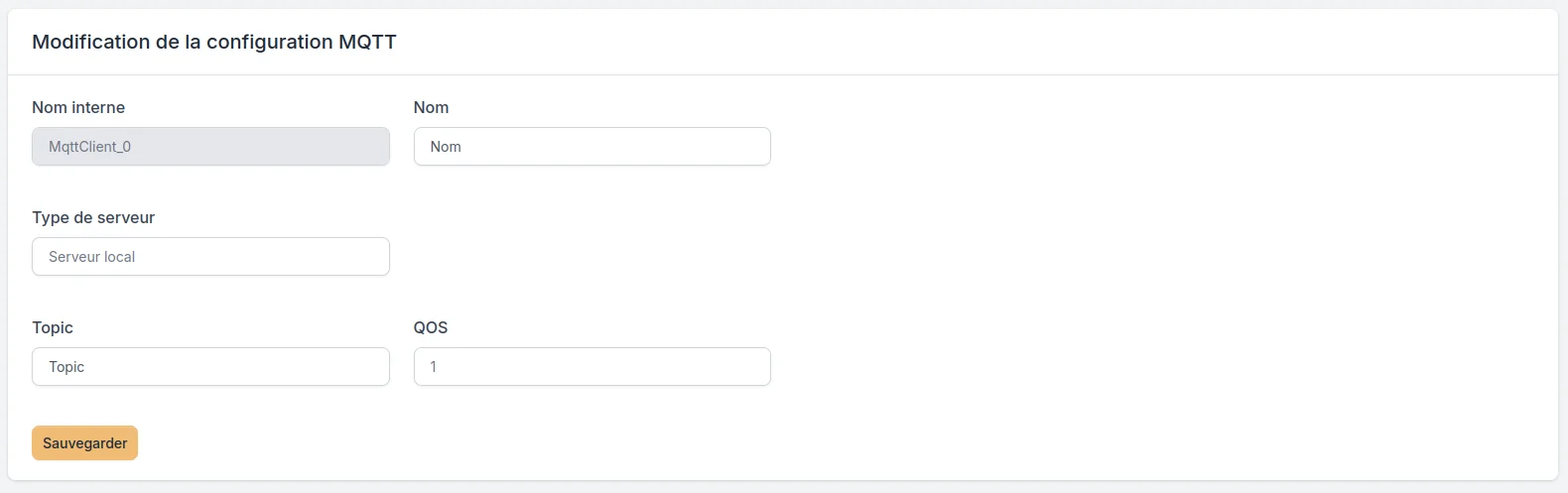 Configuration du client MQTT