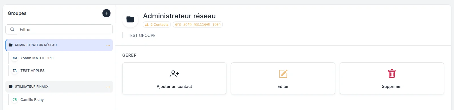 Ajouter un groupe